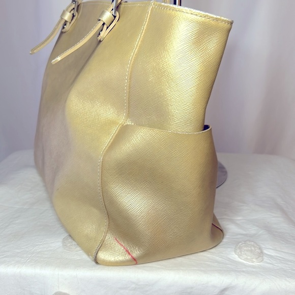 LANCASTER gold staffing leather Intemporal Large shoulder tote. - Picture 7 of 15